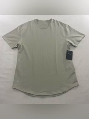 NWT BYLT Drop-Cut Lux Shirt Mens XL Dry Sage Premium Basics Curved Hem Tee Gym